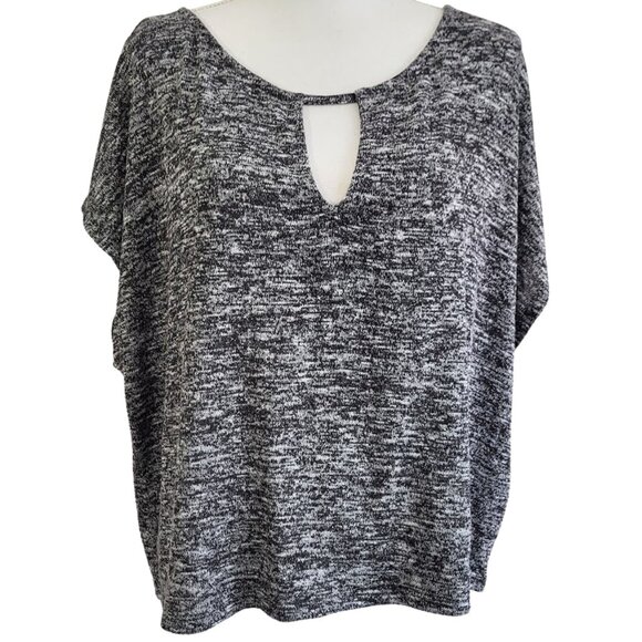 AMERICAN EAGLE Heathered Gray Oversized Boxy Key-Hole Crop Top - Women's XL - Picture 1 of 5